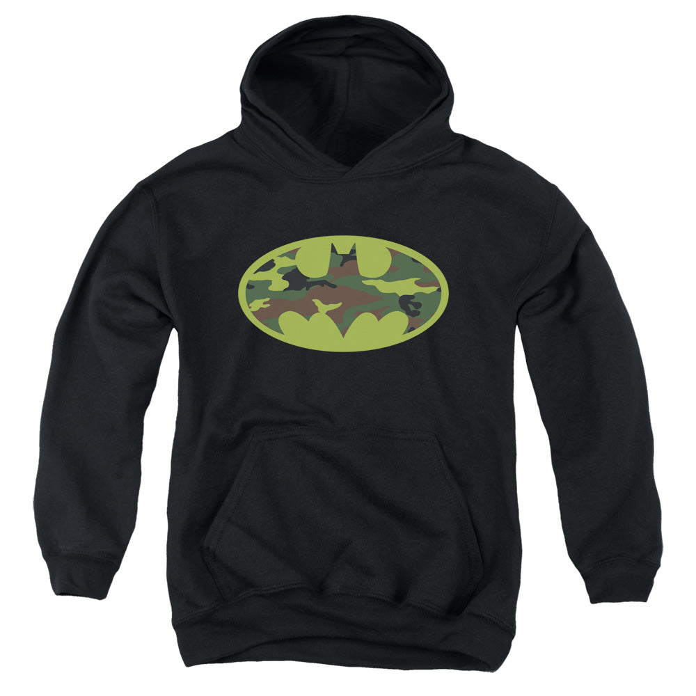 Batman Camo Logo Kids Youth Hoodie Black