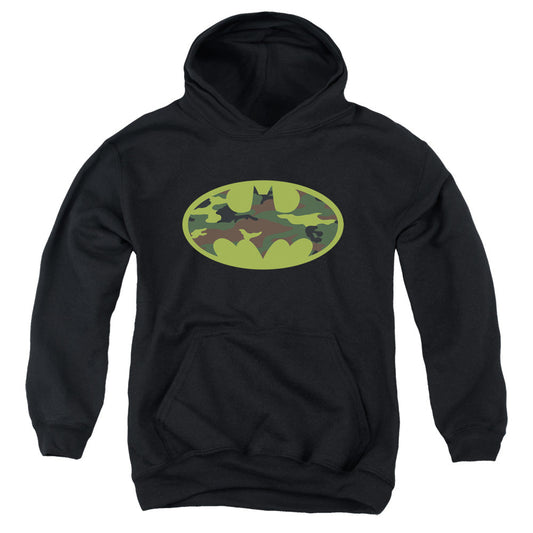 Batman Camo Logo Kids Youth Hoodie Black
