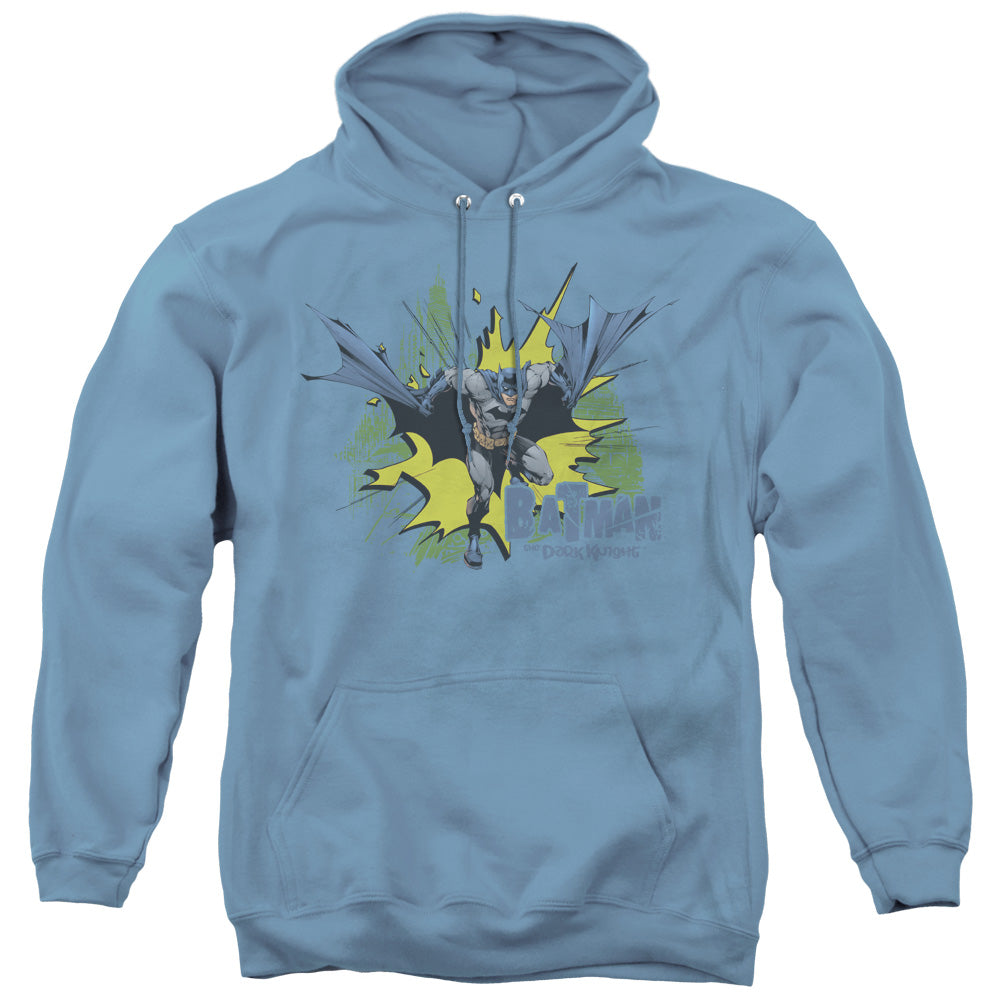 Batman City Splash Mens Hoodie Carolina Blue