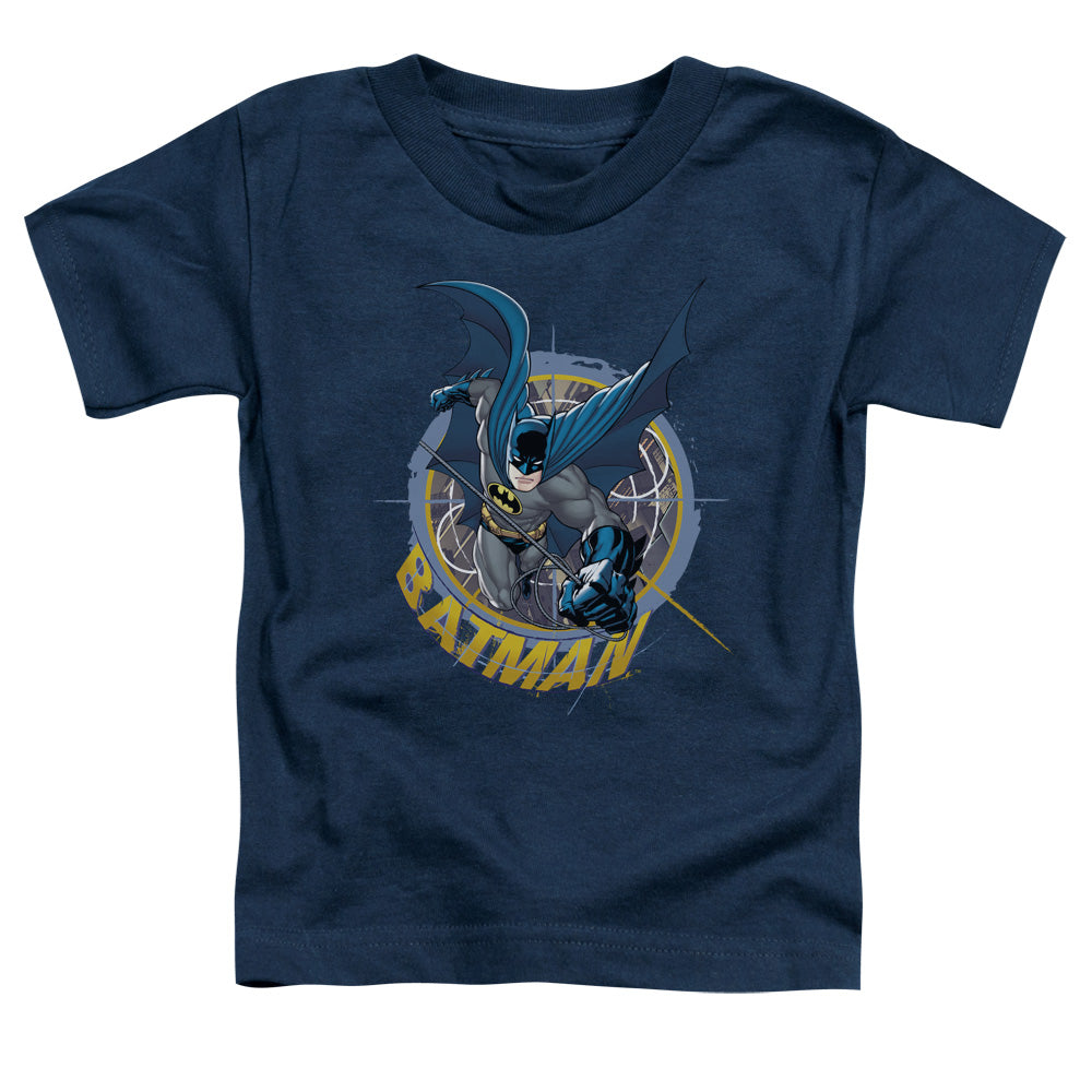 Batman In The Crosshairs Toddler Kids Youth T Shirt Navy Blue