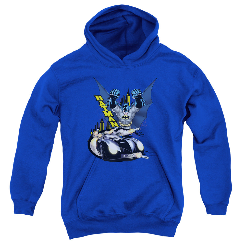 Batman By Air & By Land Kids Youth Hoodie Royal