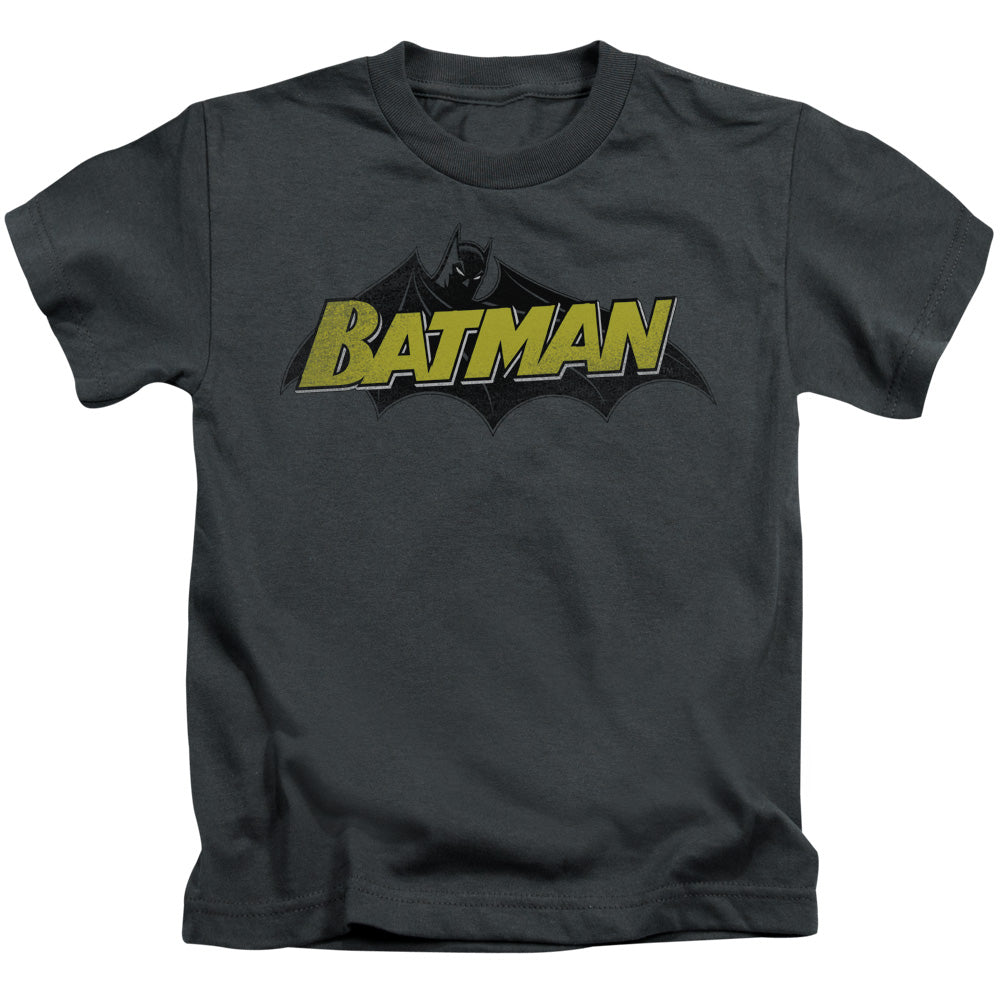 Batman Classic Comic Logo Juvenile Kids Youth T Shirt Charcoal