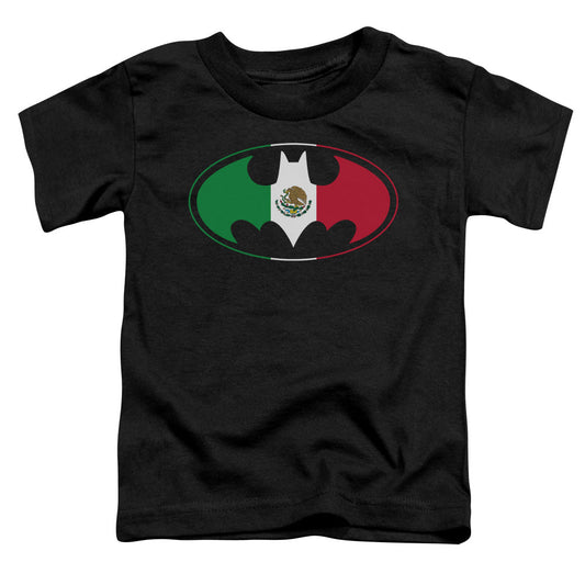 Batman Mexican Flag Shield Toddler Kids Youth T Shirt Black