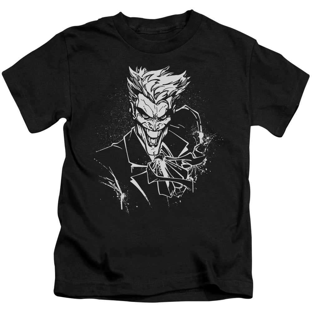 Batman Jokers Splater Ile Juvenile Kids Youth T Shirt Black