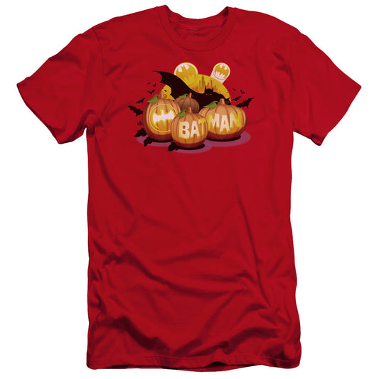 Batman Bat O Lanterns Premium Bella Canvas Slim Fit Mens T Shirt Red