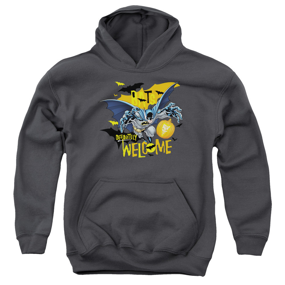 Batman Bats Welcome Kids Youth Hoodie Charcoal