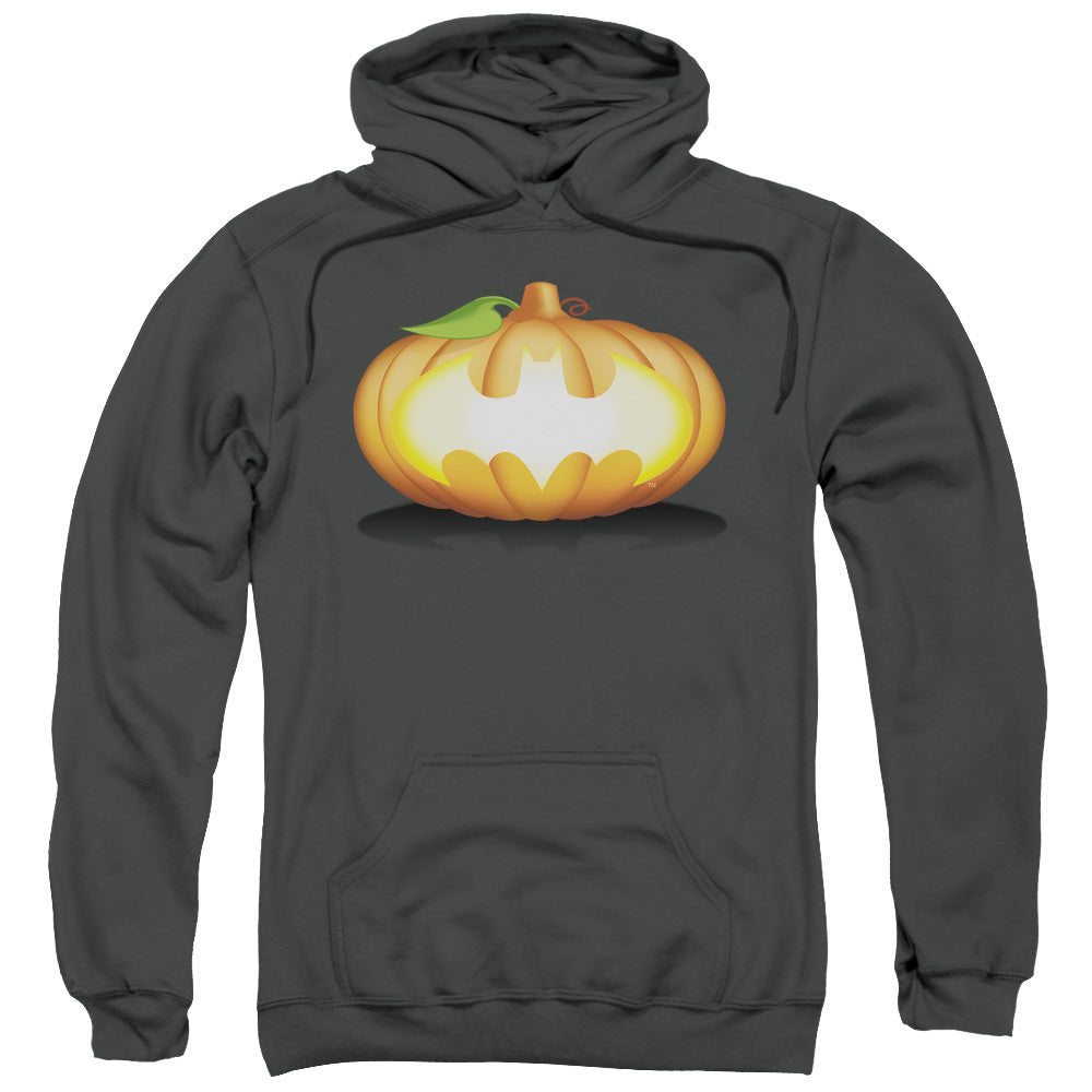 Batman Bat Pumpkin Logo Mens Hoodie Charcoal