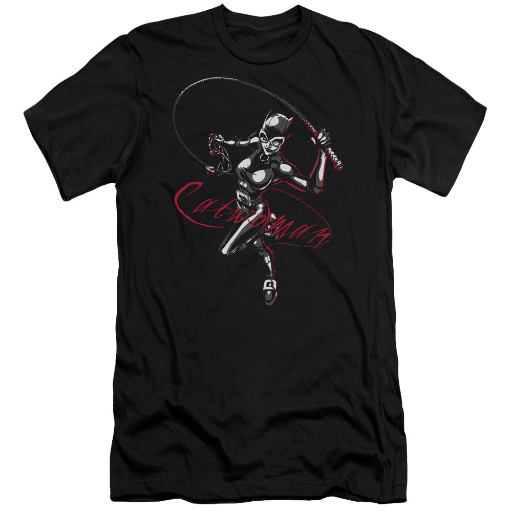 Batman Kiten With A Whip Slim Fit Mens T Shirt Black