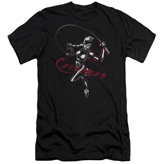 Batman Kiten With A Whip Slim Fit Mens T Shirt Black