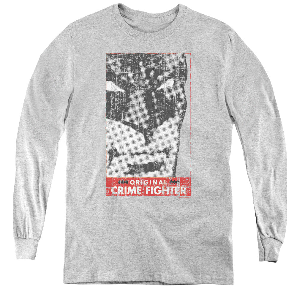 Batman Orginal Crime Fighter Long Sleeve Kids Youth T Shirt Athletic Heather