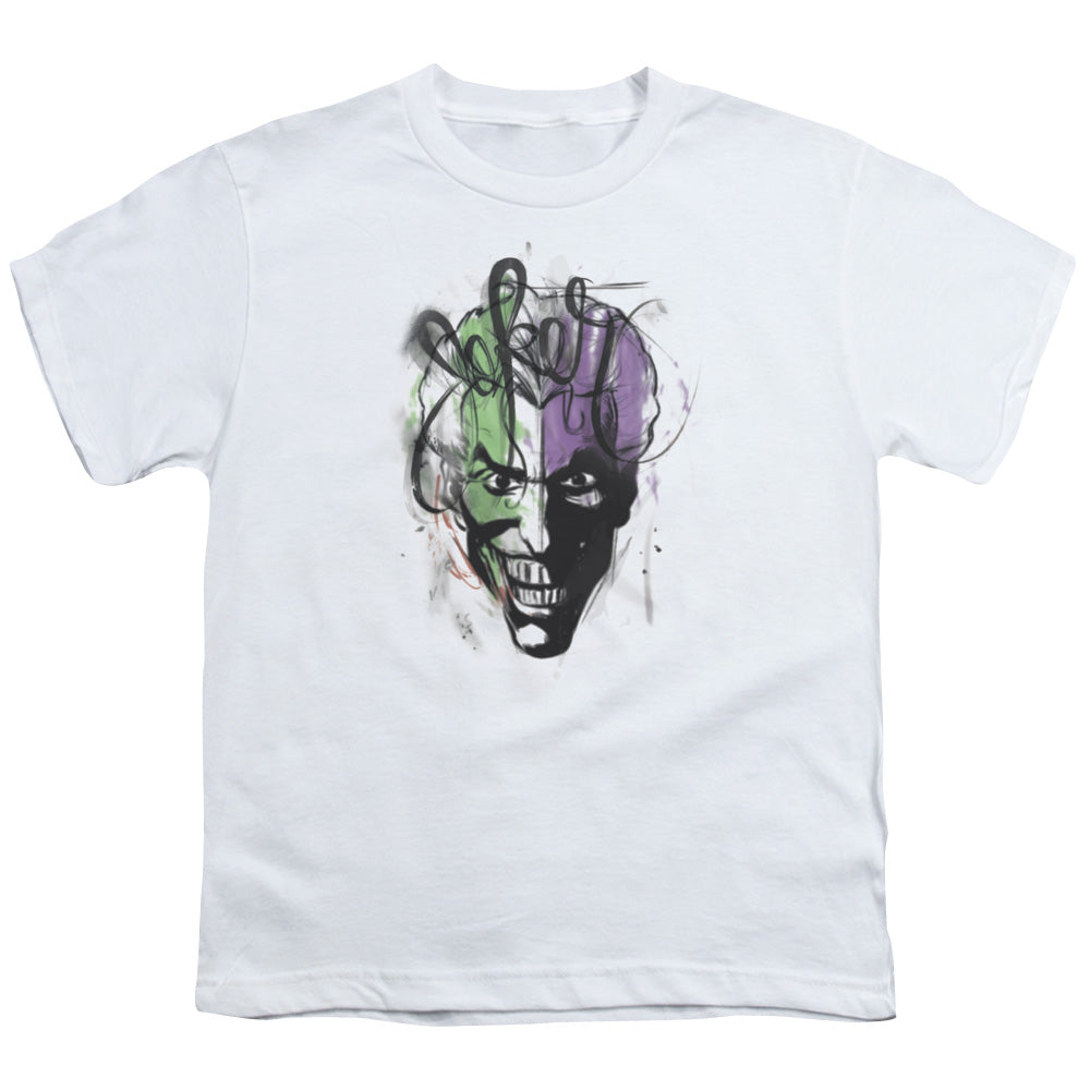 Batman Joker Airbrush Kids Youth T Shirt White