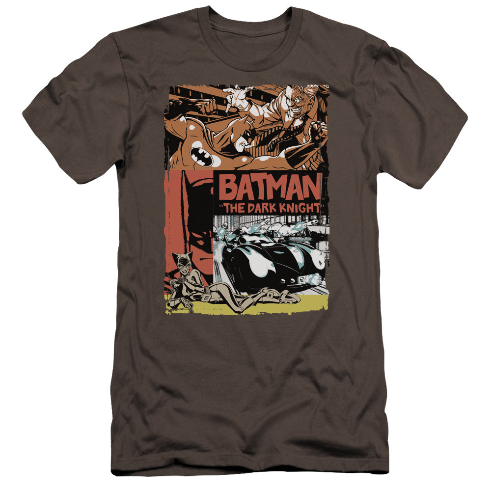 Batman Old Movie Poster Premium Bella Canvas Slim Fit Mens T Shirt Charcoal