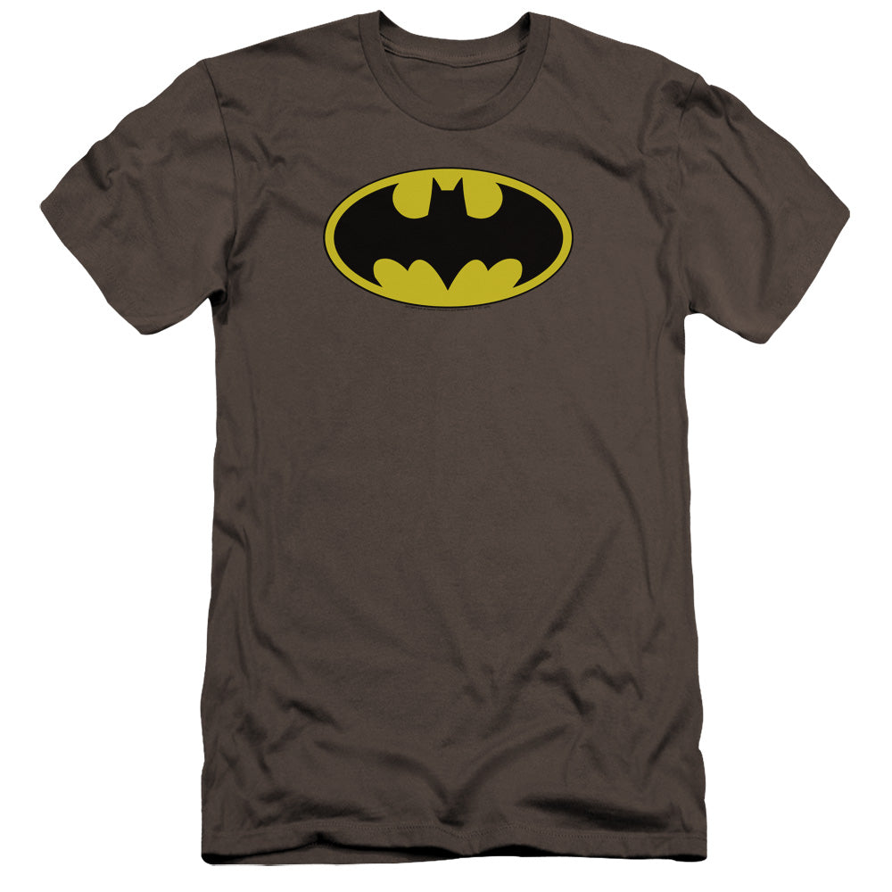 Batman Classic Bat Logo Premium Bella Canvas Slim Fit Mens T Shirt Charcoal