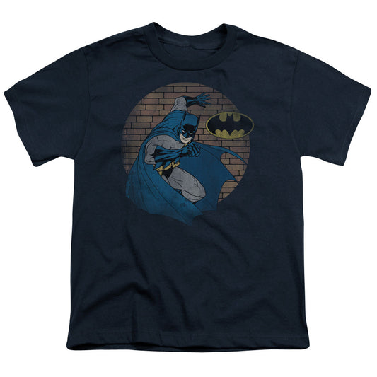 Batman In The Spotlight Kids Youth T Shirt Navy Blue