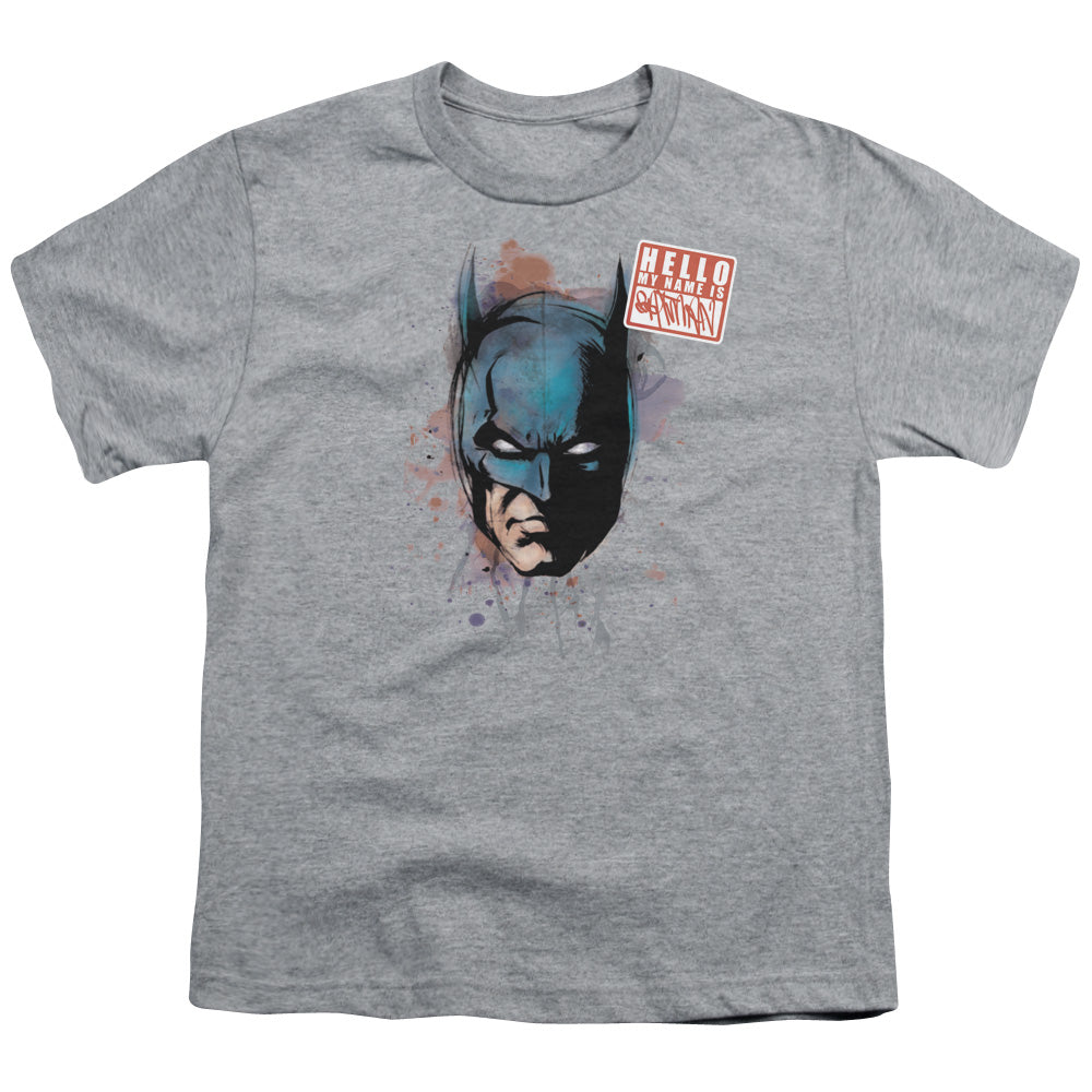 Batman Hello Kids Youth T Shirt Athletic Heather