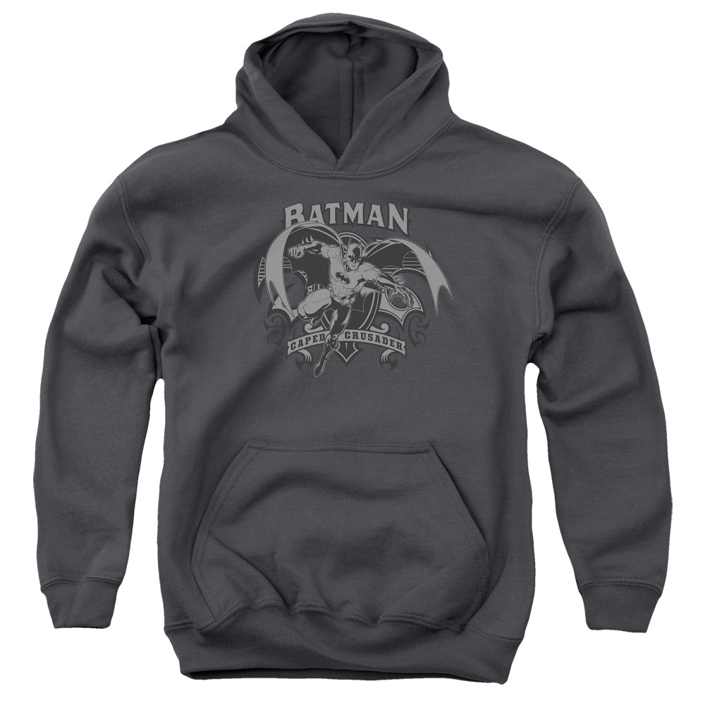 Batman Crusade Kids Youth Hoodie Charcoal