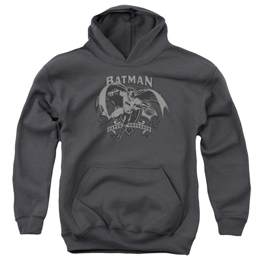 Batman Crusade Kids Youth Hoodie Charcoal