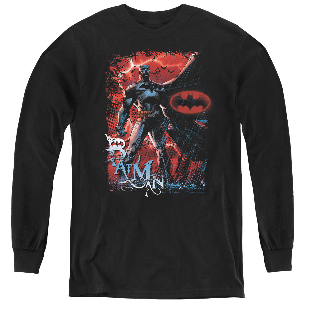 Batman Gotham Reign Long Sleeve Kids Youth T Shirt Black