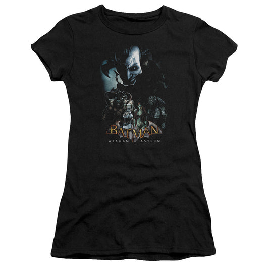 Batman Aa Five Against One Junior Sheer Cap Sleeve Womens T Shirt Black