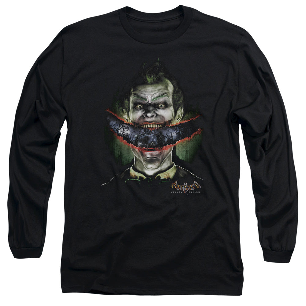 Batman Aa Crazy Lips Mens Long Sleeve Shirt Black