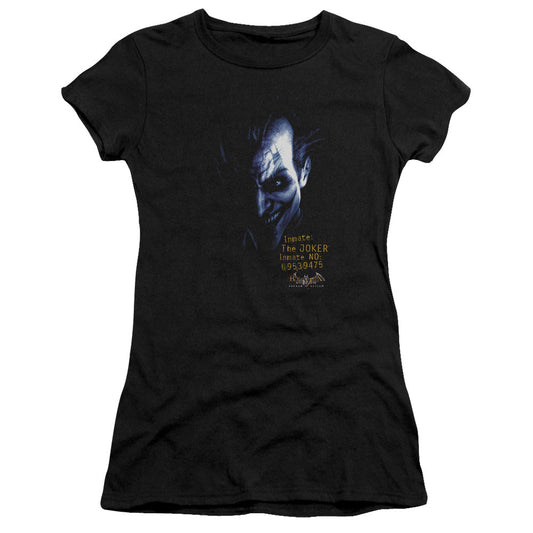 Batman Aa Arkham Joker Junior Sheer Cap Sleeve Womens T Shirt Black