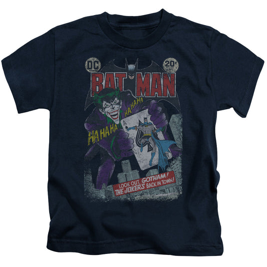 Batman #251 Distressed Juvenile Kids Youth T Shirt Navy Blue
