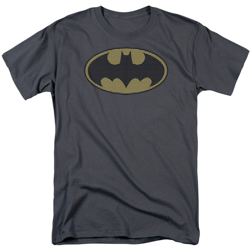 Batman Little Logos Mens T Shirt Charcoal