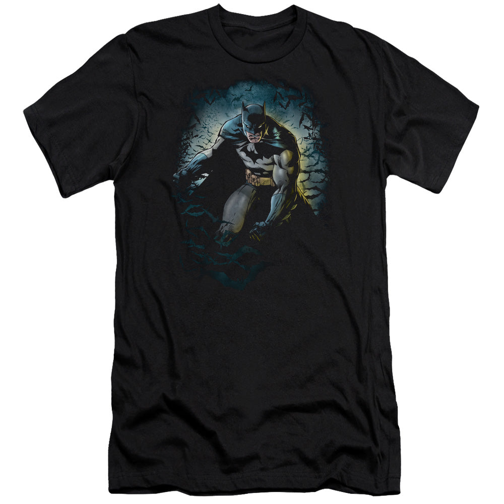 Batman Bat Cave Slim Fit Mens T Shirt Black