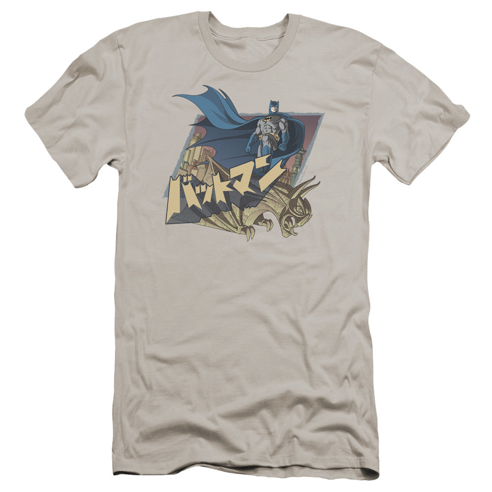 Batman Japanese Knight Premium Bella Canvas Slim Fit Mens T Shirt Silver