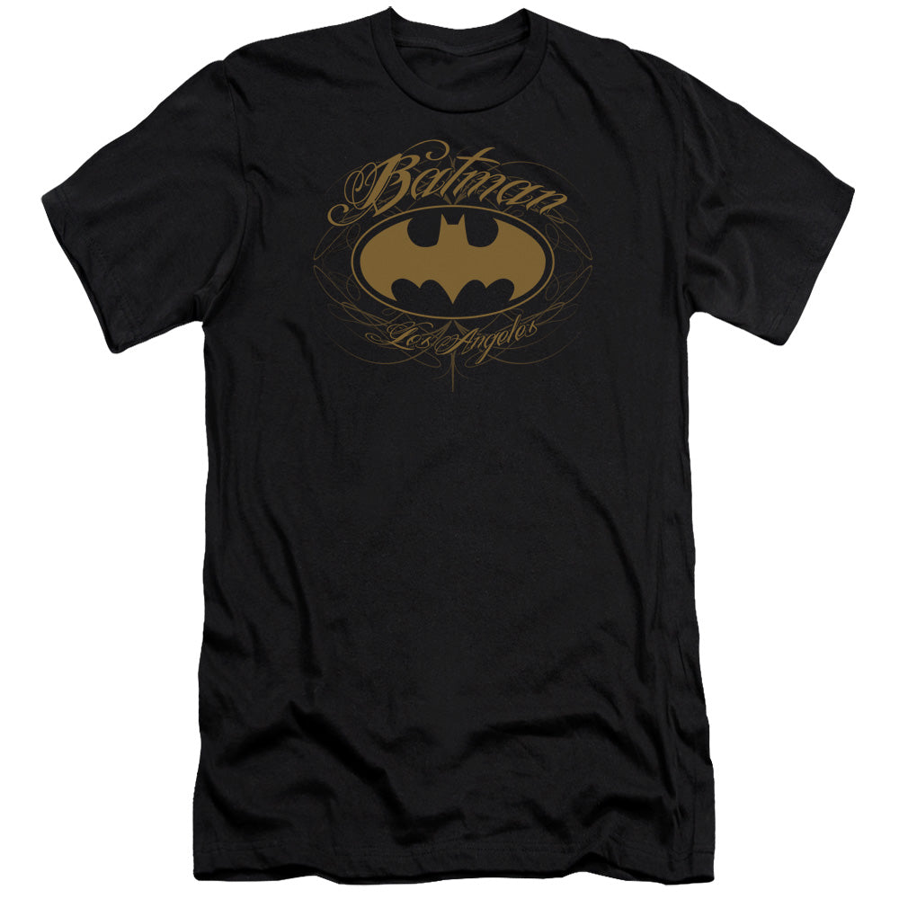 Batman Batman La Premium Bella Canvas Slim Fit Mens T Shirt Black