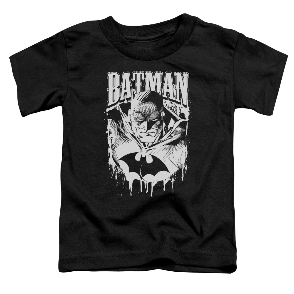 Batman Bat Metal Toddler Kids Youth T Shirt Black