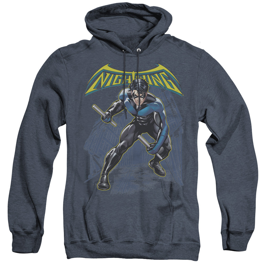 Batman Nightwing Heather Mens Hoodie Navy Blue
