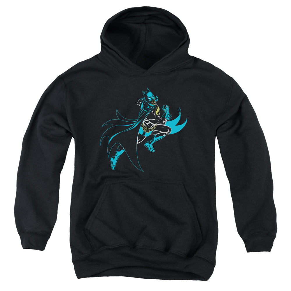 Batman Neon Batman Kids Youth Hoodie Black