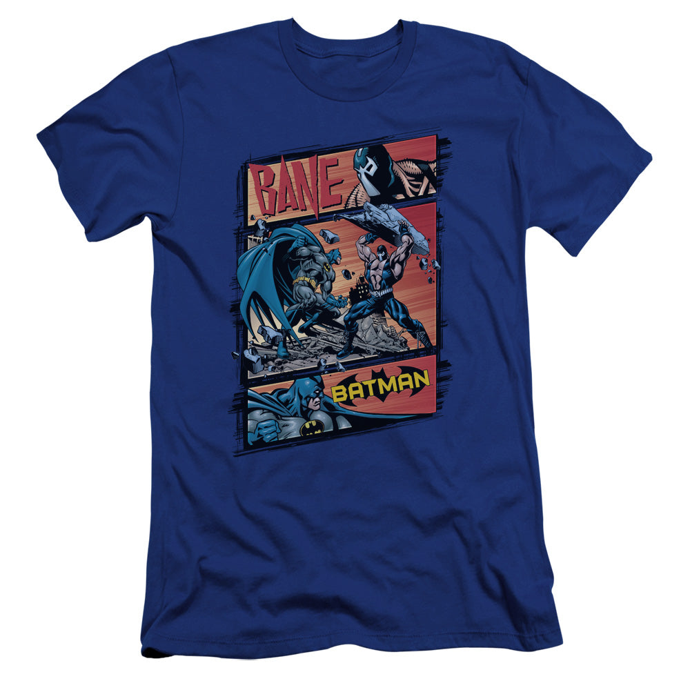 Batman Epic Batle Premium Bella Canvas Slim Fit Mens T Shirt Royal Blue