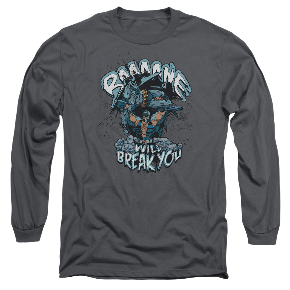 Batman Bane Will Break You Mens Long Sleeve Shirt Charcoal