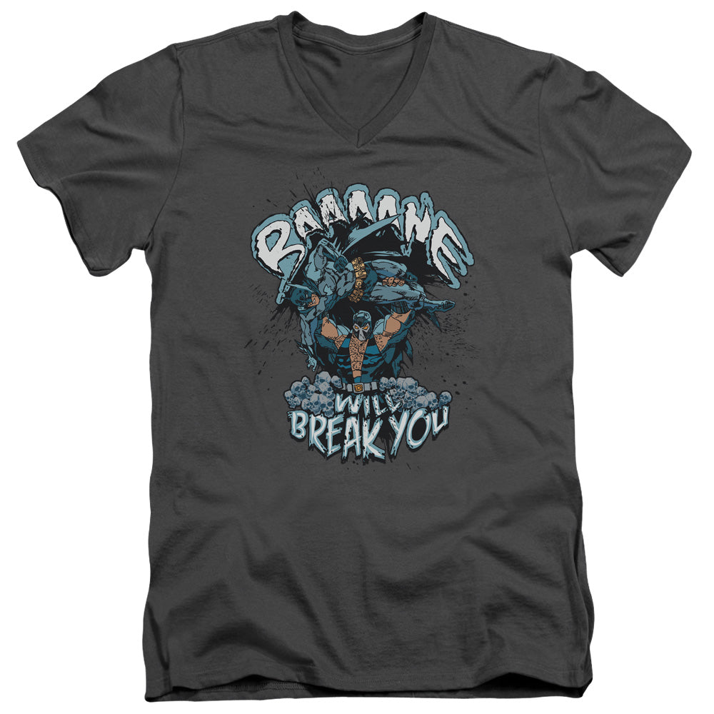 Batman Bane Will Break You Mens Slim Fit V Neck T Shirt Charcoal