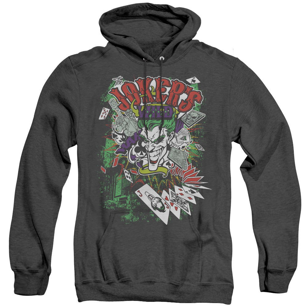 Batman Jokers Wild Heather Mens Hoodie Black