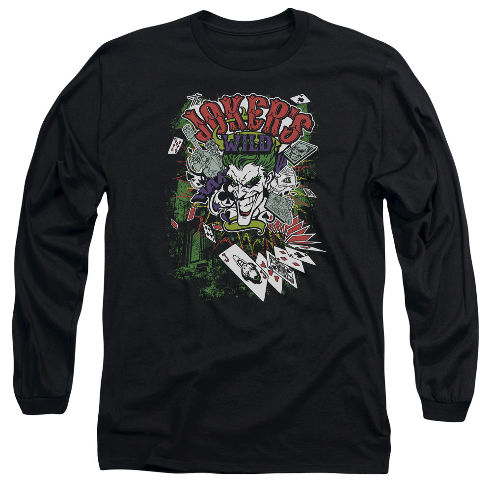 Batman Jokers Wild Mens Long Sleeve Shirt Black