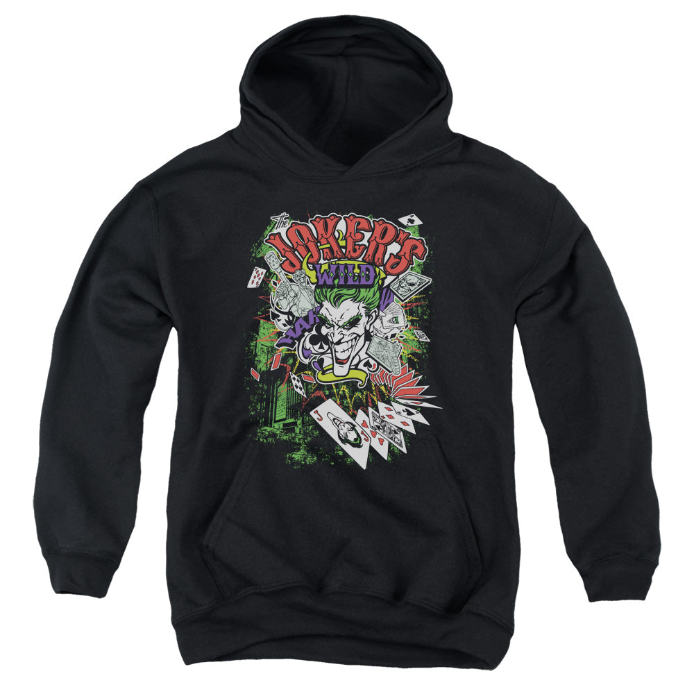 Batman Jokers Wild Kids Youth Hoodie Black