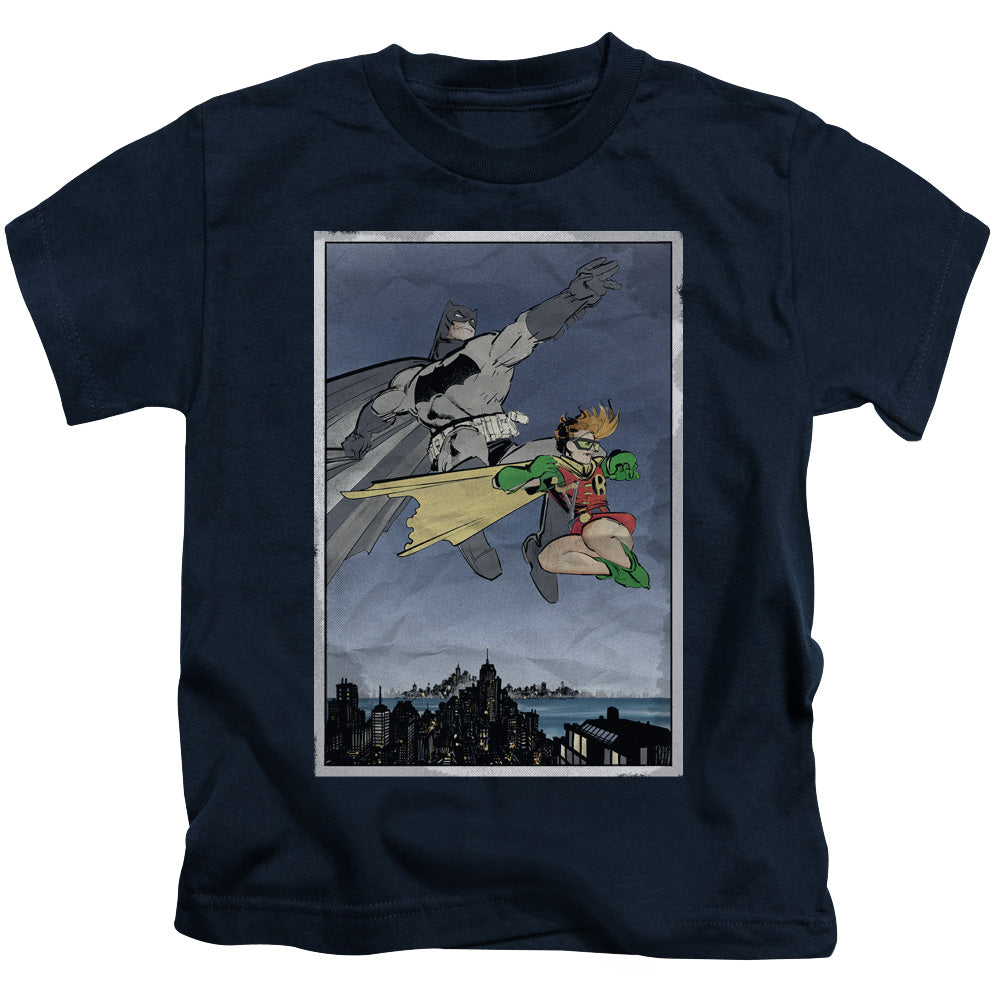 Batman Dkr Duo Juvenile Kids Youth T Shirt Navy Blue