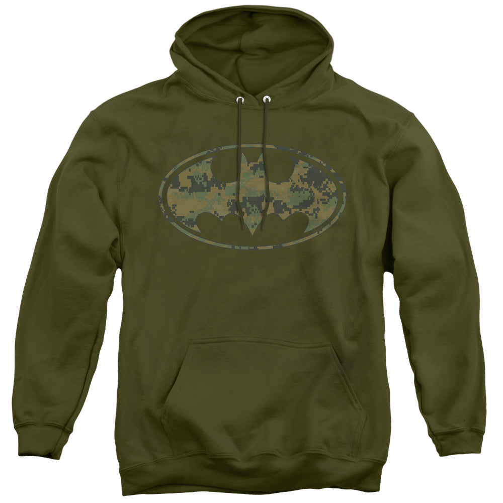 Batman Marine Camo Shield Mens Hoodie Military Green