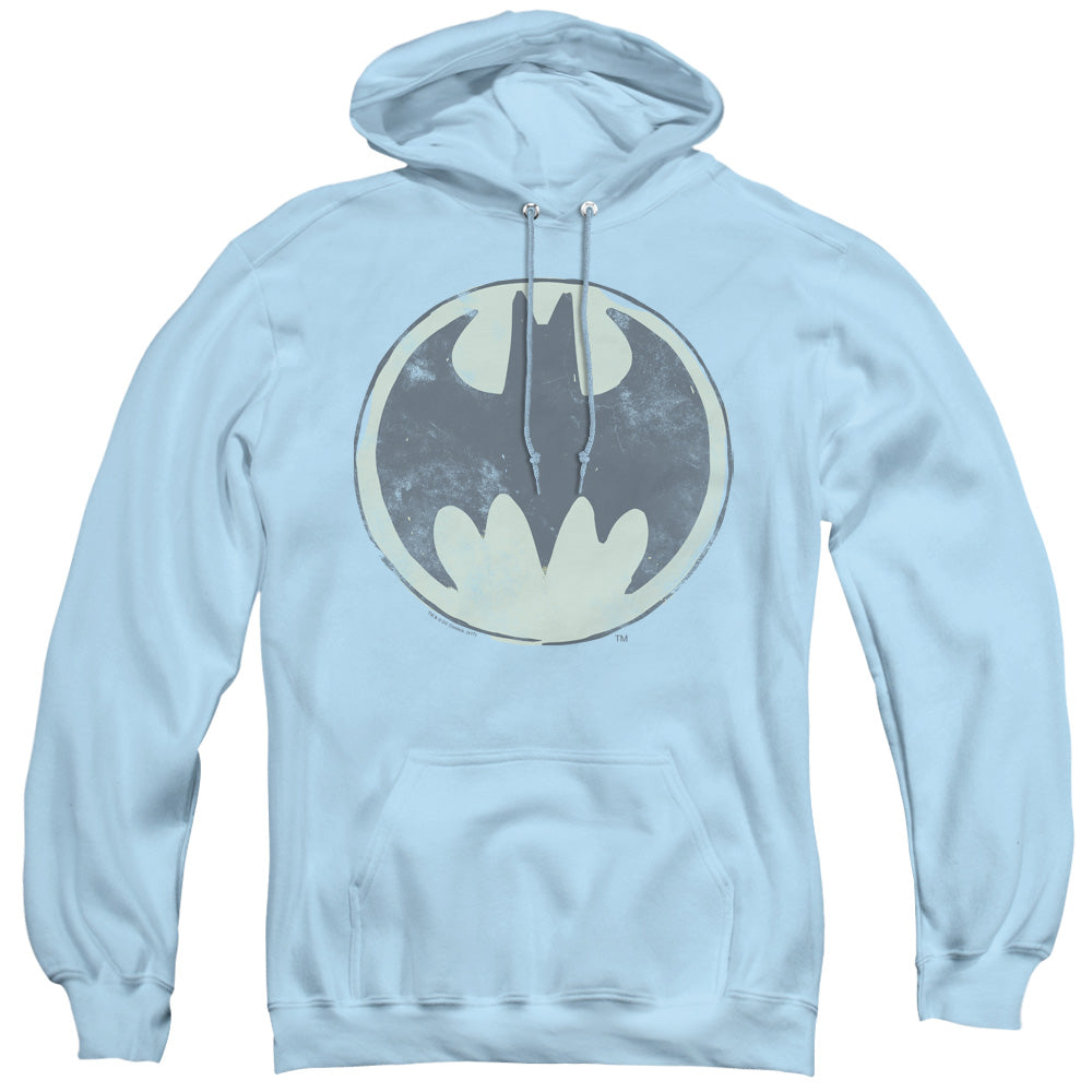 Batman Old Time Logo Mens Hoodie Light Blue