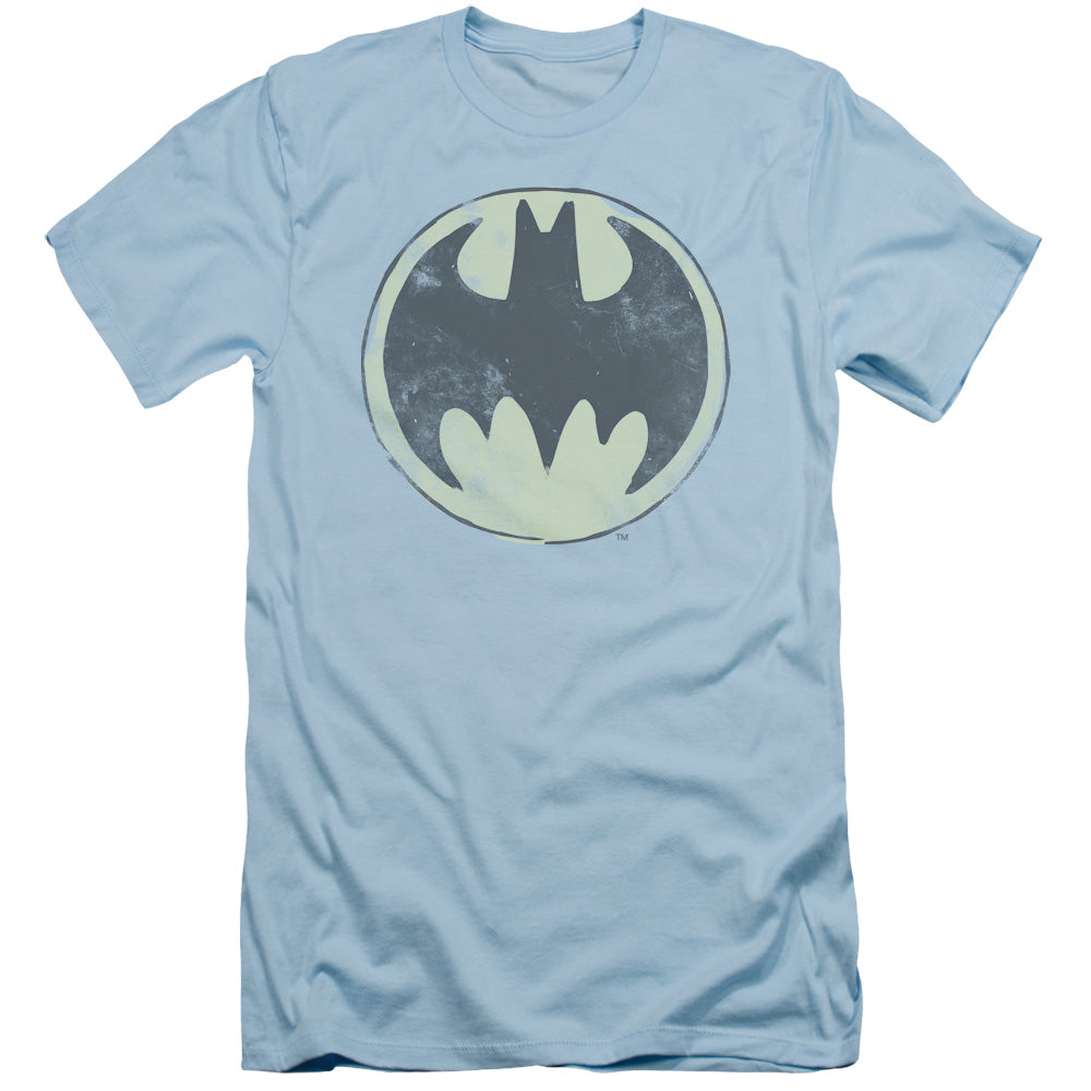 Batman Old Time Logo Slim Fit Mens T Shirt Light Blue