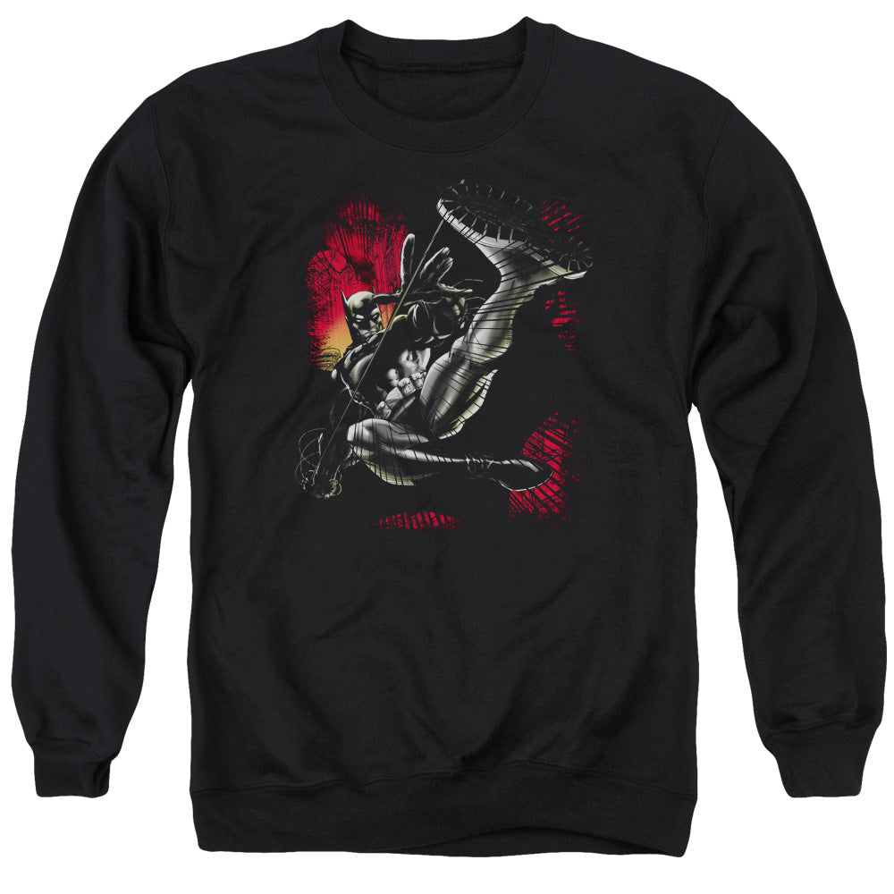 Batman Kick Swing Mens Crewneck Sweatshirt Black