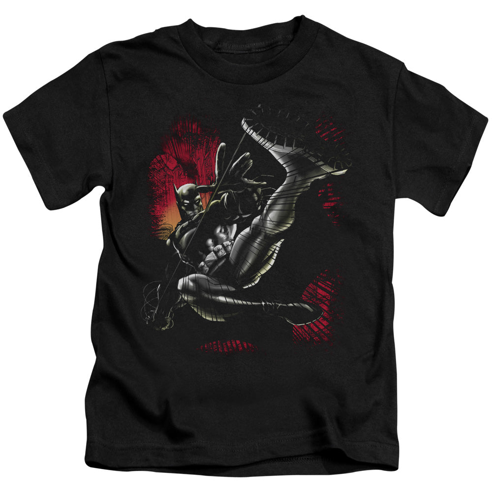 Batman Kick Swing Juvenile Kids Youth T Shirt Black