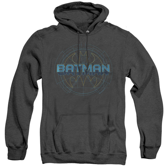 Batman Bat Tech Logo Heather Mens Hoodie Black