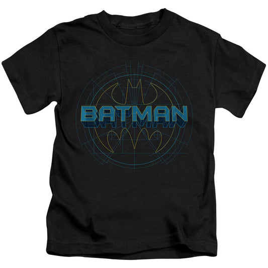 Batman Bat Tech Logo Juvenile Kids Youth T Shirt Black