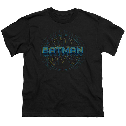 Batman Bat Tech Logo Kids Youth T Shirt Black