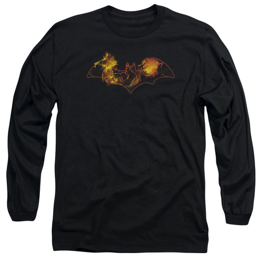 Batman Molten Logo Mens Long Sleeve Shirt Black