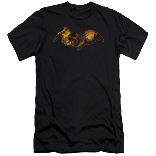 Batman Molten Logo Premium Bella Canvas Slim Fit Mens T Shirt Black